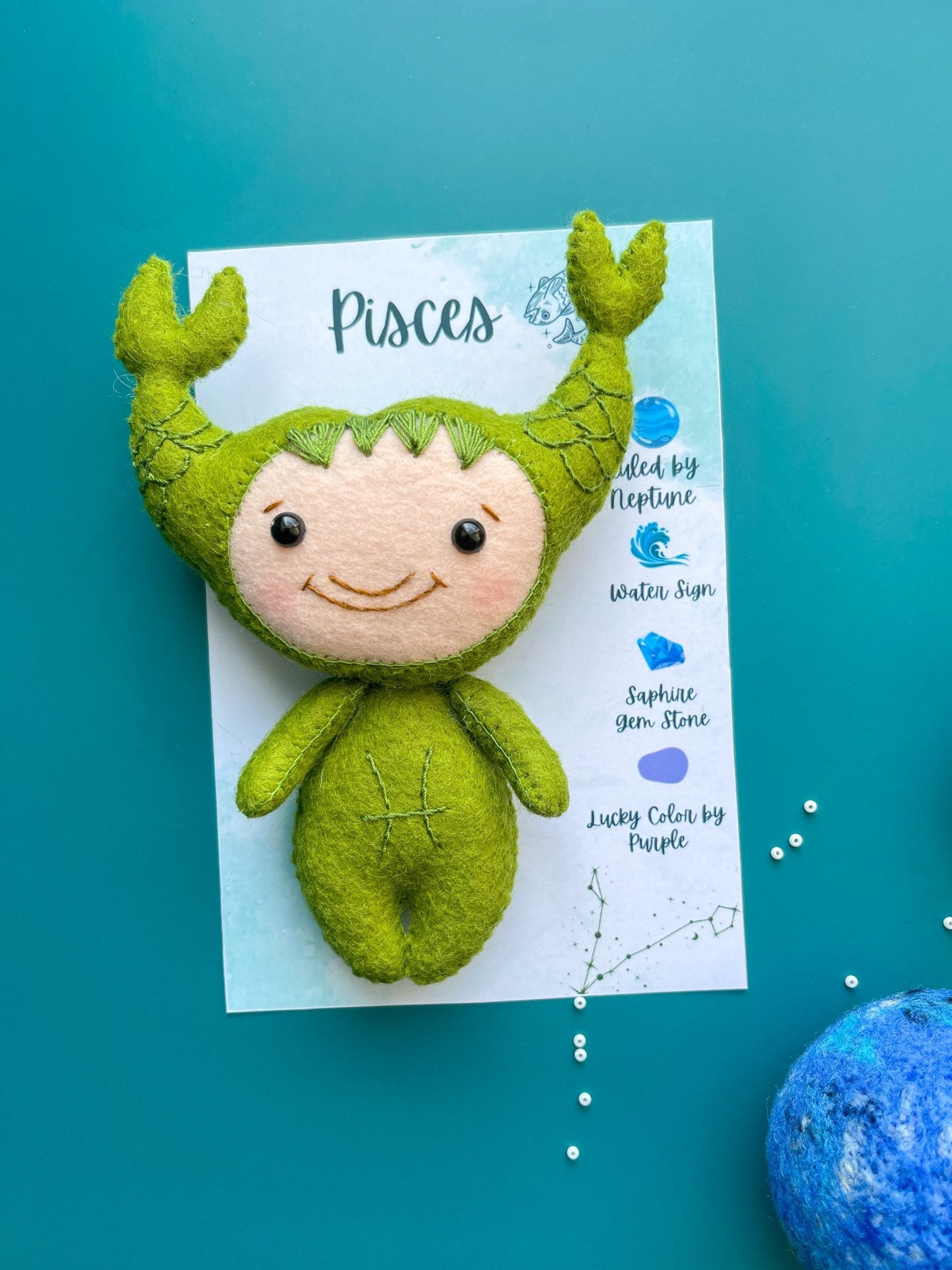 Pisces Zodiac Felt Doll - WoollyFox